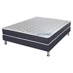 Ebac Matelas ressort + Sommier Omega Volcan 140x190 Rhodes - H. 24 cm - Soutien ferme 