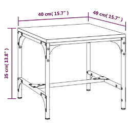 vidaXL Tables d'appoint 2 pcs Chêne fumé 40x40x35 cm Bois d'ingénierie pas cher