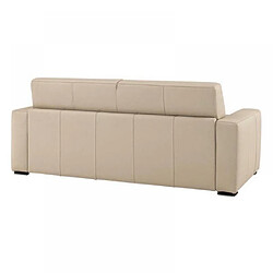 Inside 75 Canapé convertible EXPRESS 140cm DREAMER CUIR VACHETTE beige,. matelas 16 cm pas cher