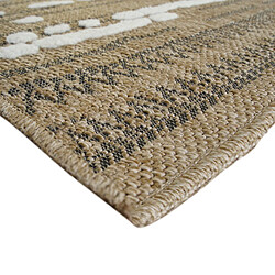 Avis Thedecofactory JUTE RELIEF LINEA - Tapis de couloir effet jute à motif en relief blanc et noir 80x150