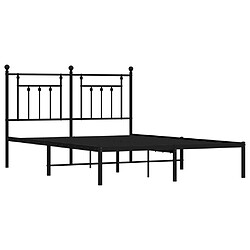 Acheter vidaXL Cadre de lit métal sans matelas avec tête de lit noir 140x190cm