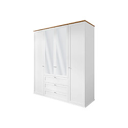 Bestmobilier Francesco - armoire - bois et blanc - 182x201 cm