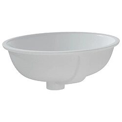 Acheter vidaXL Évier de salle de bain blanc 43x35x19 cm ovale céramique