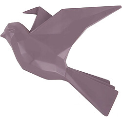 Pt' Oiseau fixation murale en résine violet mat origami Grand modèle.