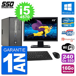 PC Tour HP ProDesk 600 G1 Ecran 19" i5-4570 RAM 16Go SSD 240Go Windows 10 Wifi · Occasion 