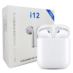 Universal I12 Bluetooth 5.0 Casque sans fil sportif avec cartouche de recharge, amplificateur IOS/paire automatique ; contrôle tactile