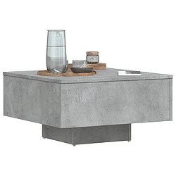 Avis vidaXL Table basse gris béton 60x60x31,5 cm bois d'ingénierie