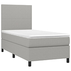 Avis Sommier à lattes et LED,Cadre à lattes de lit avec matelas pour Adulte Gris clair 90x190cm -MN27854