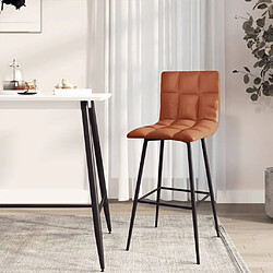 vidaXL Tabouret de bar Marron clair Similicuir 