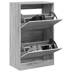 Maison Chic Armoire à chaussures | Meuble de rangement à chaussures Meuble d'Entrée sonoma gris 60x34x96,5cm bois d'ingénierie -MN40914