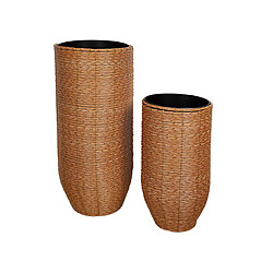 Set de pots de fleurs Romimex Naturel osier (2 Pièces) 