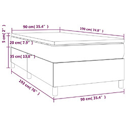 vidaXL Sommier à lattes de lit avec matelas Rose 90x190 cm Velours pas cher