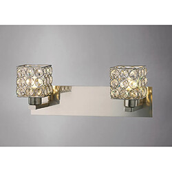 Luminaire Center Applique murale Elsa 2 Ampoules nickel satiné/cristal