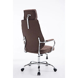 Acheter Decoshop26 Fauteuil de bureau hauteur réglable pivotant mécanisme de bascule tissu marron et métal chromé 10_0002622