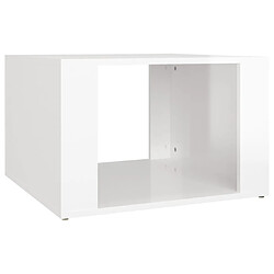 vidaXL Table de chevet Blanc brillant 57x55x36 cm Bois d’ingénierie