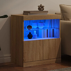 Acheter Maison Chic Commode Buffet - Meuble de rangement avec lumières LED chêne sonoma 60x37x67 cm -GKD25363