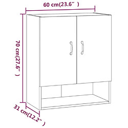 vidaXL Armoire murale Chêne sonoma 60x31x70 cm Bois d'ingénierie pas cher