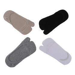 4 Paires Chaussettes Orteils Femme Chaussettes à 2 doigts en Coton Protège-pieds Invisibles Socquettes Coupe Basse pas cher