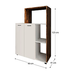 Acheter Armoire Multifonction Catter House Delfos 123 de 90x41x123cm 3 Compartiments, 2 Portes, 1 Étagère Intérieure à Hauteur Réglable