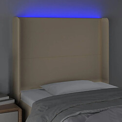 Acheter Maison Chic Tête de lit scandinave à LED,meuble de chambre Crème 93x16x118/128 cm Tissu -MN37657