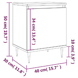 vidaXL Tables de chevet 2pcs blanc brillant 40x30x50cm bois ingénierie pas cher