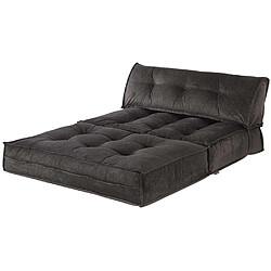 Hanah Home Canapé chauffeuse 2 places velours Mocca anthracite.