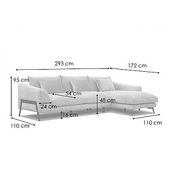 Acheter Courtois Laville Canapé d'angle droit 4 places tissu gris - Winter