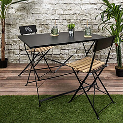 The Home Deco Factory Table de jardin pliante Palerme 110 x 70 cm noir.