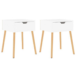 vidaXL Tables de chevet 2 pcs Blanc brillant Bois d'ingénierie