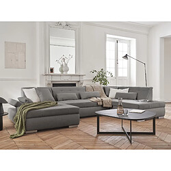 Lisa Design Vermont - canapé panoramique d'angle droit - 7 places - convertible - en tissu Vermont - canapé panoramique d'angle droit - 7 places - convertible - en tissu - Gris