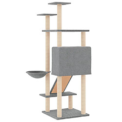 Arbre à chat avec griffoirs,niche pour chat en sisal Gris clair 153 cm -MN79172 pas cher