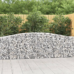 vidaXL Paniers à gabions arqués 7 pcs 400x30x80/100 cm Fer galvanisé