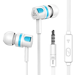 Wewoo Ecouteurs Super basse écouteur stéréo avec microphone pour téléphone portable Samsung / Xiaomi (écouteur blanc)