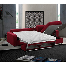 Inside 75 Canapé d'angle express 120 IMPERIAL matelas 22 cm sommier lattes velours Velluto rouge