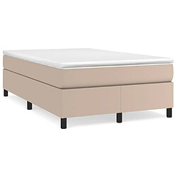 Maison Chic Lit adulte- Ensemble lit + matelas,Sommier à lattes de lit matelas cappuccino 120x190cm similicuir -GKD42259