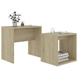 Avis Maison Chic Ensemble de tables basses,Table Console pour salon Chêne sonoma 48x30x45 cm Aggloméré -MN44203