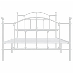 Maison Chic Lit adulte - Lit simple Cadre de lit métal avec tête de lit/pied de lit,Structure du lit Contemporain pour chambre blanc 100x190cm -MN51956 pas cher