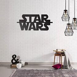 HOMEMANIA Décoration Murale Star Wars - Art Mural - pour Salle, Chambre - Noir en Acier, 50 x 0,15 x 21 cm