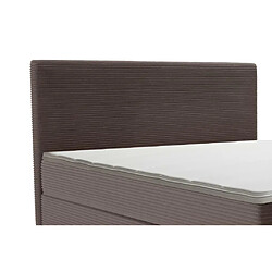 Acheter Vente-Unique Ensemble complet boxspring tête de lit + sommier + matelas + surmatelas - 180 x 200 cm - Velours côtelé - Marron - NARA de YSMÉE