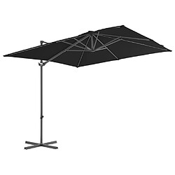 vidaXL Parasol de jardin en porte-à-faux avec mât en acier noir