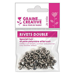 Graines Creatives 60 rivets doubles pour cuir et pâte polymère 6 mm et 8 mm