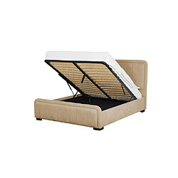 Vente-Unique Lit coffre 160 x 200 cm - Tissu - Beige + Matelas - SERENA II pas cher