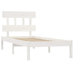 Acheter Maison Chic Lit Moderne Chambre - Cadre/structure de lit pour adulte Blanc Bois massif 90x190 cm Simple -MN95363