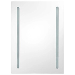 Acheter Maison Chic Armoire de salle de bain,Meuble de rangement,Meuble haut à miroir LED gris béton 50x13x70 cm -GKD370633