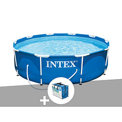 Kit piscine tubulaire Intex Metal Frame ronde 3,05 x 0,76 m + Bâche à bulles 