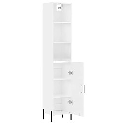 Avis vidaXL Buffet haut Blanc brillant 34,5x34x180 cm Bois d'ingénierie