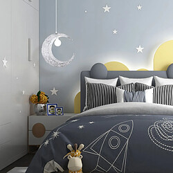 Acheter Universal Lustre de lune de 30cm, lumière LED en fer forgé de 220V E27 sans ampoule, lustre en argent en fer forgé dans la chambre à coucher, salle à manger, chambre d'enfants