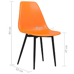 vidaXL Chaises à manger lot de 4 orange PP pas cher