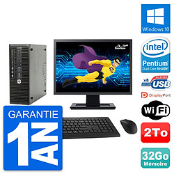 PC HP 400 G3 SFF Ecran 22" Intel G4400 RAM 32Go Disque 2To Windows 10 Wifi · Occasion 