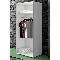 Avis Pegane Armoire, meuble de rangement 2 portes coloris blanc - Longueur 80 x profondeur 51,4 x hauteur 180 cm